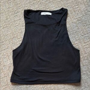 Sincerely Jules Black Fitted Crop Tank Top